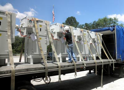 Mist Collectors loaded for shipping Oil mist collectors ready for shipment
