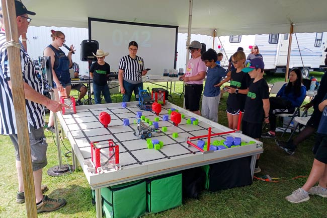 Robotics team at Monroe County Fair Tounament