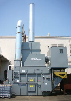 15,000 CFM Air Scrubbing System with Venturi and Packed Tower Multi-Stage System with Venturi Scrubber, Packed Bed Scrubbers and Oil Recovery Unit