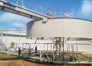 90 ft. diameter wastewater Secondary Clarifier rebuild processes over 2 million gallons per day at a polymer plant