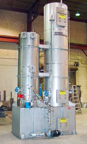 Sulfur dioxide scrubbing system with Quench Tower and Packed Tower Scrubber