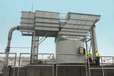 3,600 GPM Vertical Plate Clarifier treating wastewater at minerals terminal