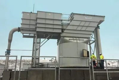 3,600 GPM Vertical Plate Clarifier treating wastewater at minerals terminal