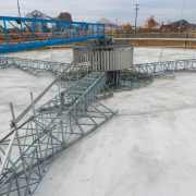 250 ft. diameter spiral scraper type Circular Clarifier at a municipal WWTP