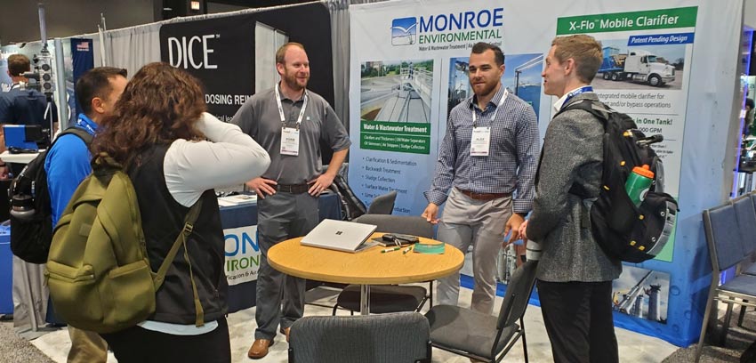 Monroe Environmental's booth at Weftec 2023