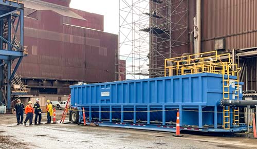 Two X-Flo Mobile Clarifiers bypassing a plate clarifier at a steel mill
