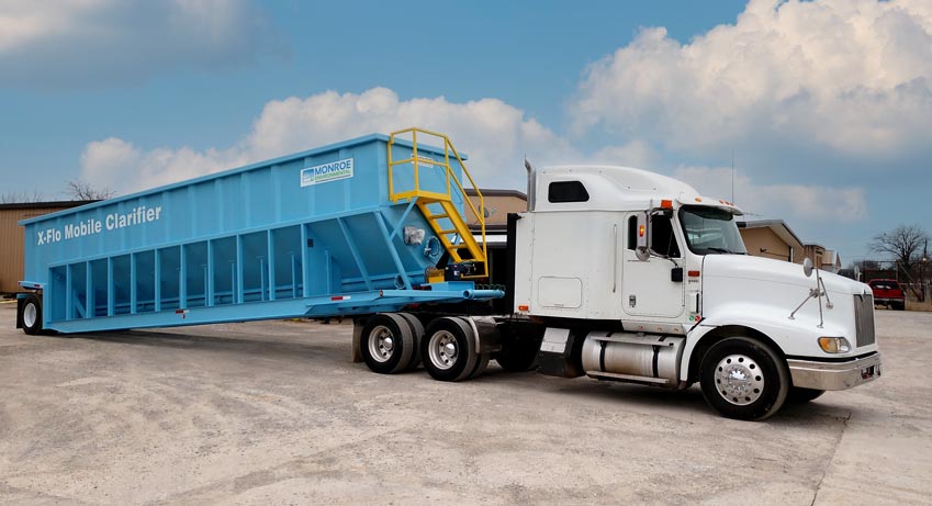 X-Flo Mobile Clarifier for Frac Water Treatment X-Flo Mobile Clarifiers separate and remove settle-able solids as well as floating oils at the same time